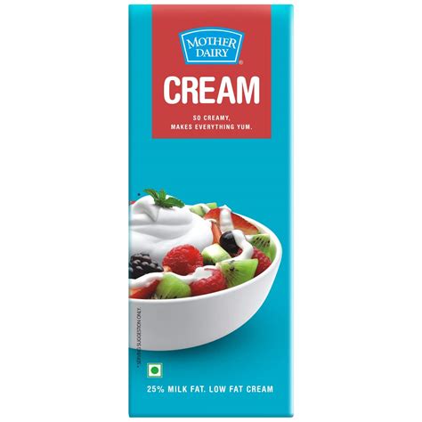 Dairy cream - Contact Supplier Request a quote. White Milk Cream Buffalo, Packaging Type: Packet, 100gm ₹ 300/ Kg. Get Quote. Fresh Cow Cream ₹ 320/ Kg. Get Quote. White Creame Dairy Milk Cream, Packaging Type: Box ₹ 300/ Kg. Milk cream, packaging type: packet, 200 ml. White cold storage fresh milk cream, weight: 1 kg, loose bul... Fresh cow milk cream.